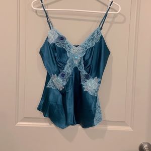 Sexy blue lace cami